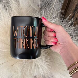 Rae Dunn Halloween Mug - Witchful Thinking Black Kitchen Holiday Decor Spooky